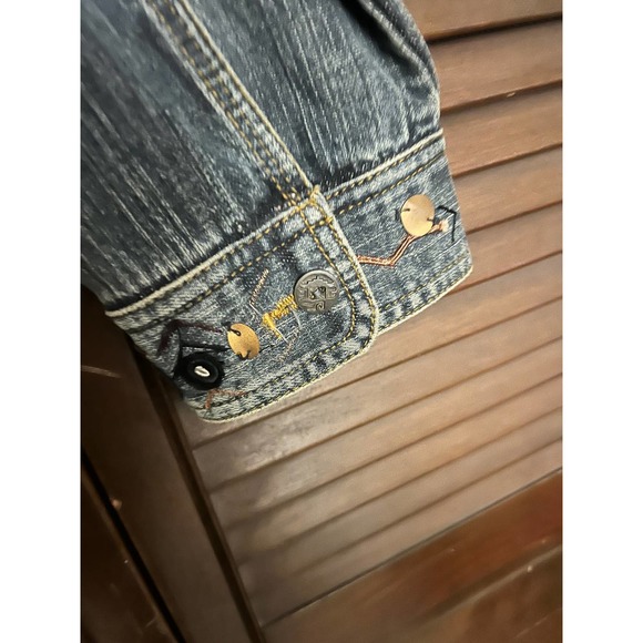 CHICOS Denim Jacket with Embroidered Accents (Size 2) - Picture 5 of 10